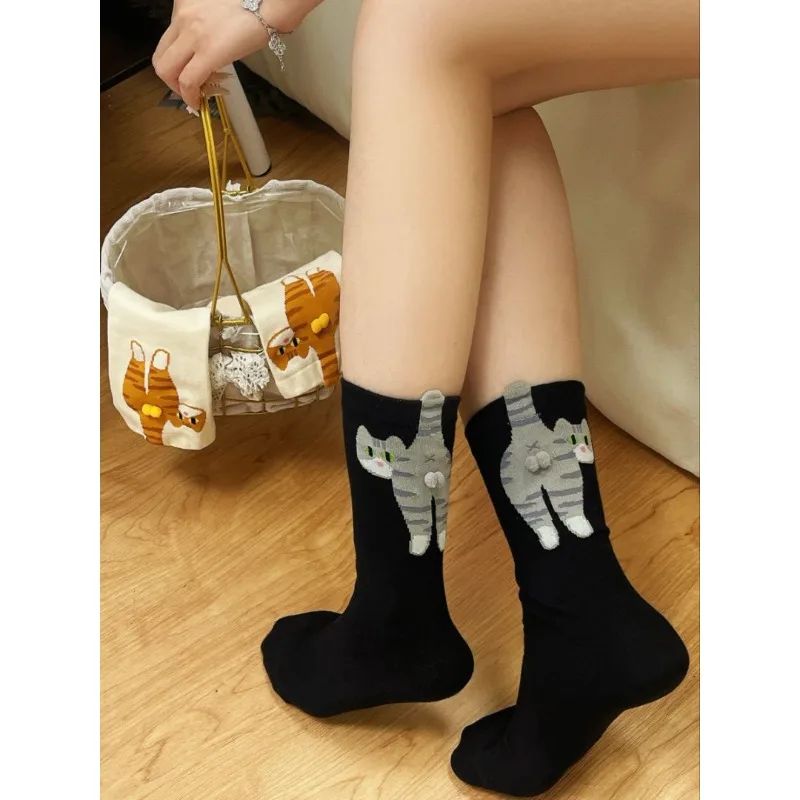 Cartoon Cute Cat Balls Cotton Socks