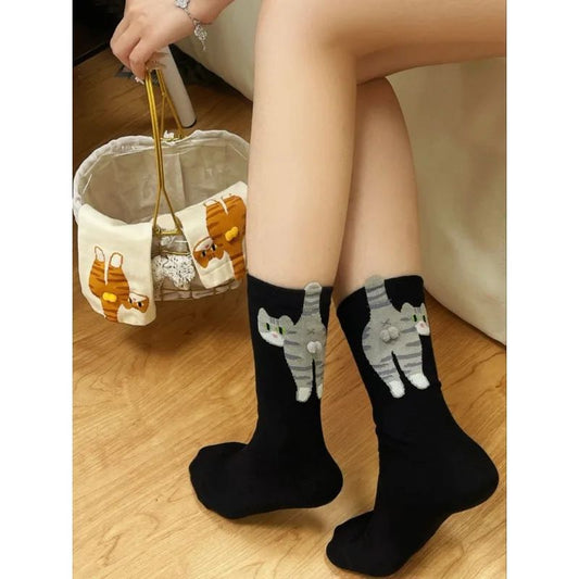 Cartoon Cute Cat Balls Cotton Socks