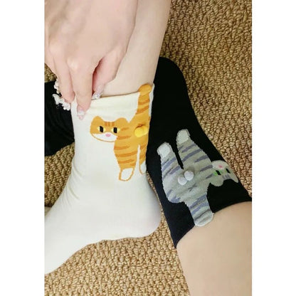 Cartoon Cute Cat Balls Cotton Socks